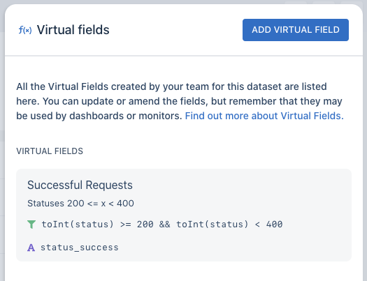 virtual fields slideout
